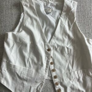 White Button-Up Vest